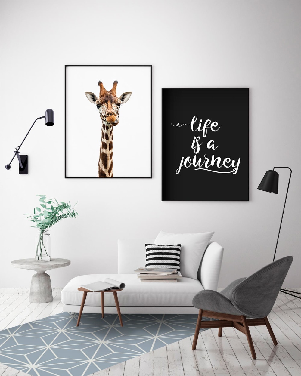 Tapis vinyle lignes d'étoiles bleus 300x200cm