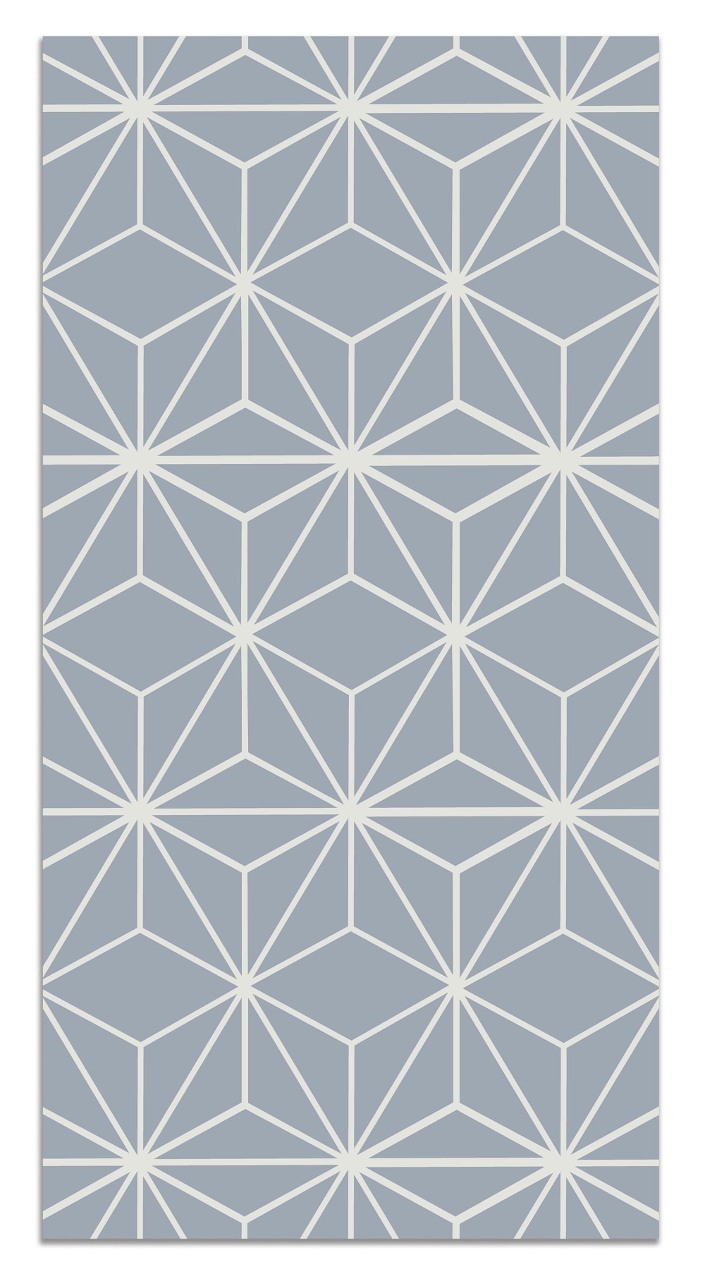 Alfombra vinílica líneas estrellas azul 60x200 cm
