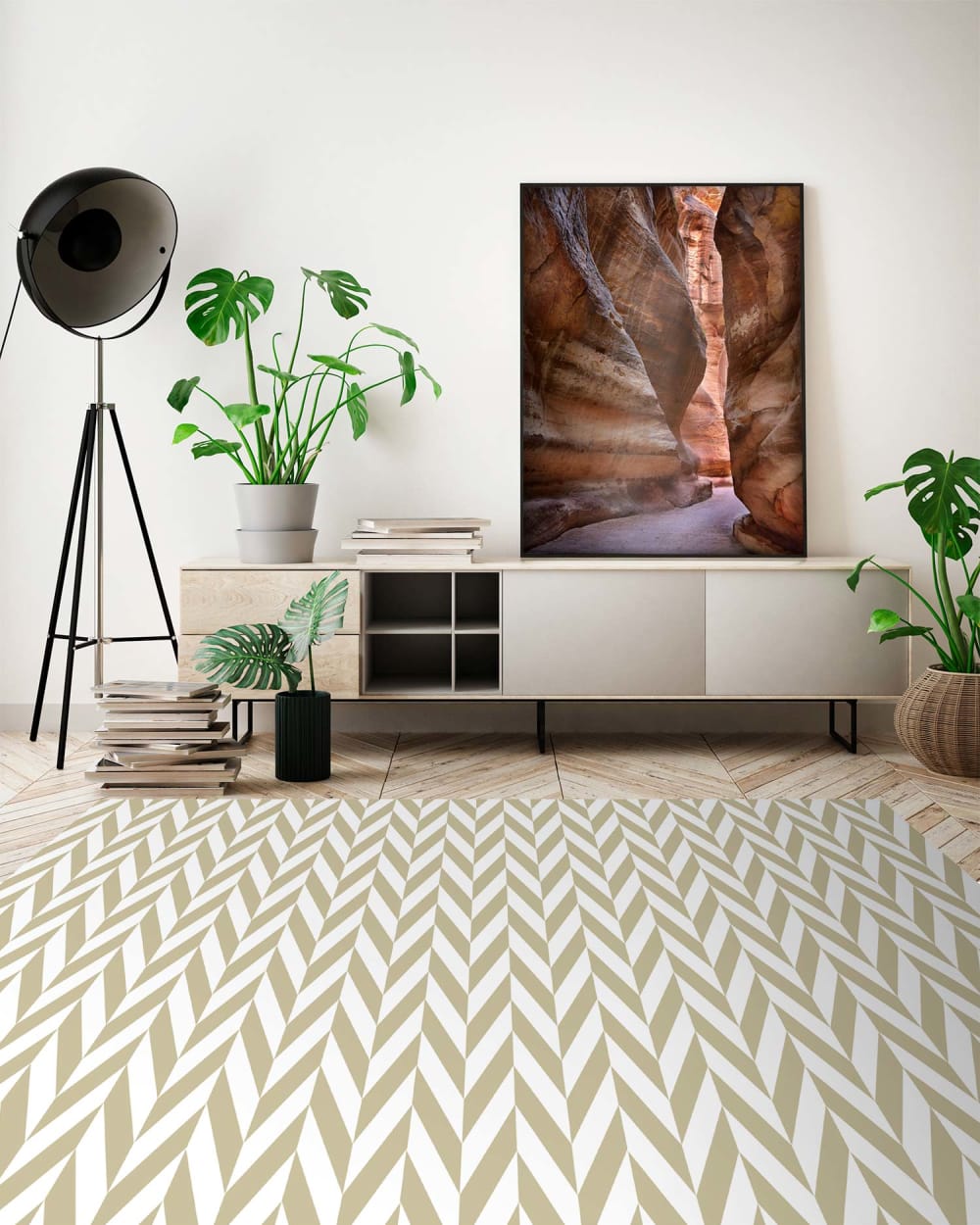 Tapis vinyle épis de blé vert pastel 120x160cm — vue 3