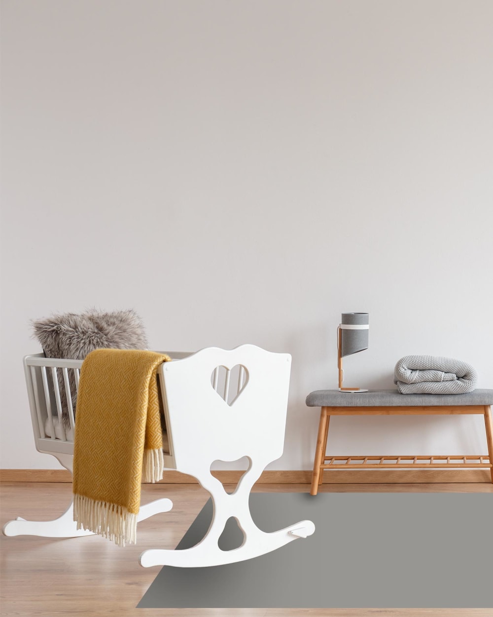 Tapis vinyle gris lisse 120x170cm — vue 3