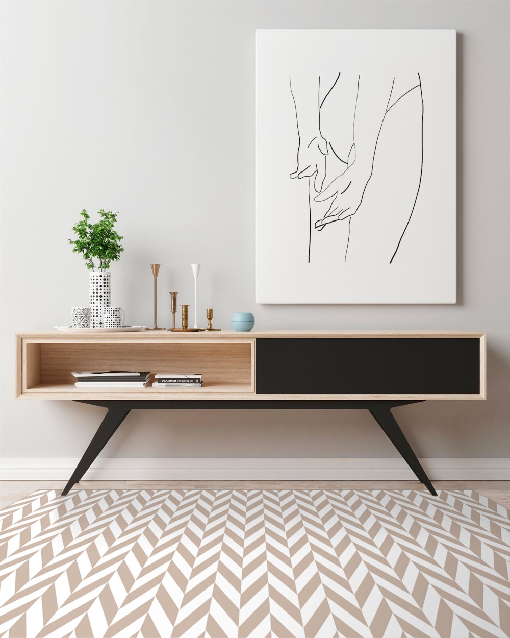 Tapis vinyle épis de blé roses 120x160cm — vue 4