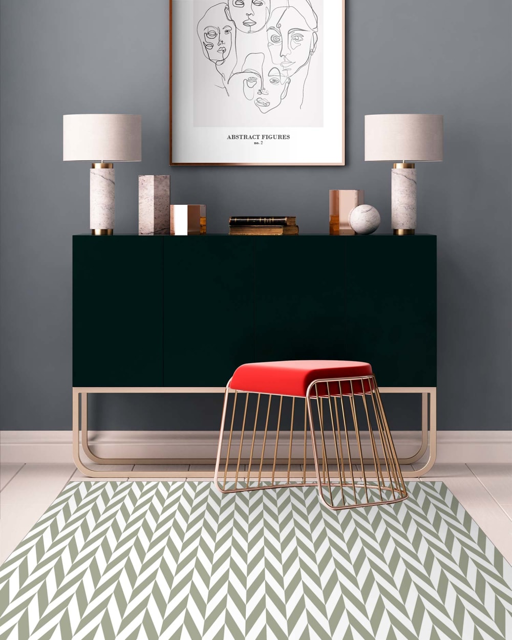 Tapis vinyle épis de blé vertes 120x160cm — vue 4