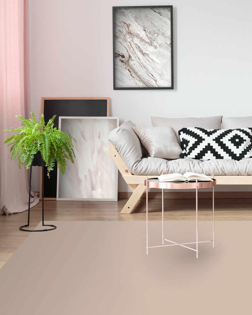 Tapis vinyle rose lisse 120x170cm — vue 3