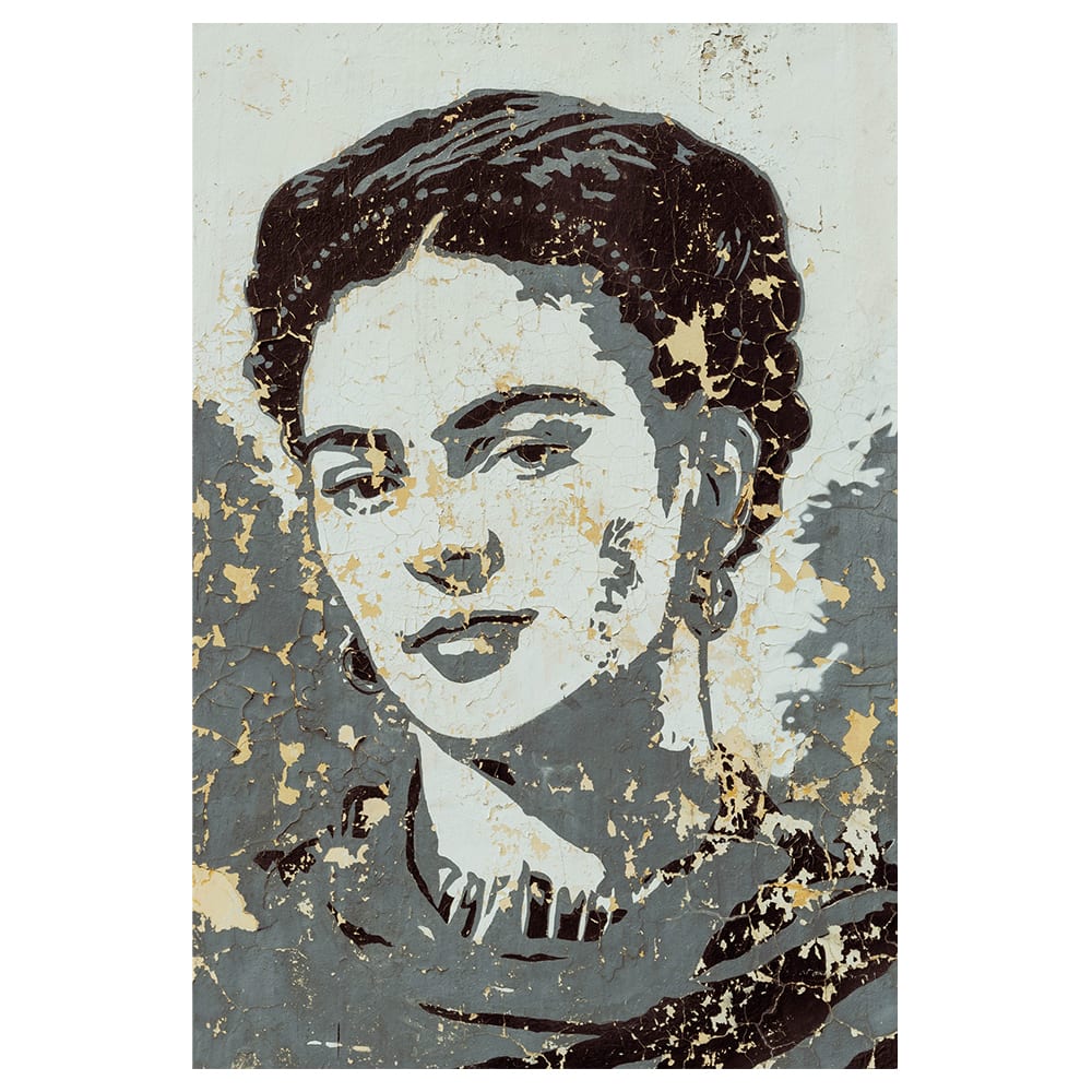 Stampa su tela - Ritratto di Frida Kahlo su un muro cm. 50x80 - Multicolore - PES - Poliestere