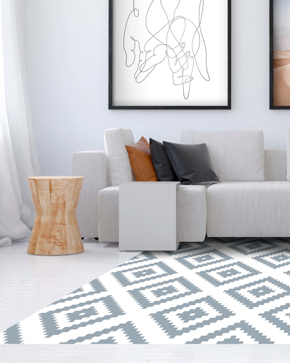 Tapis vinyle carrés bleus 300x200cm — vue 4