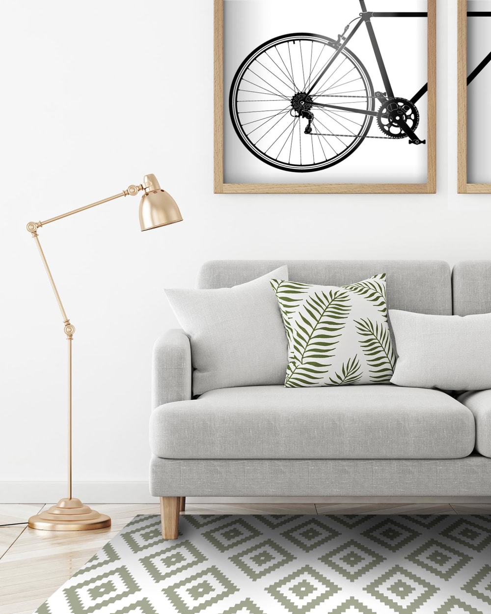 Tapis vinyle carrés verts 140x200cm — vue 3