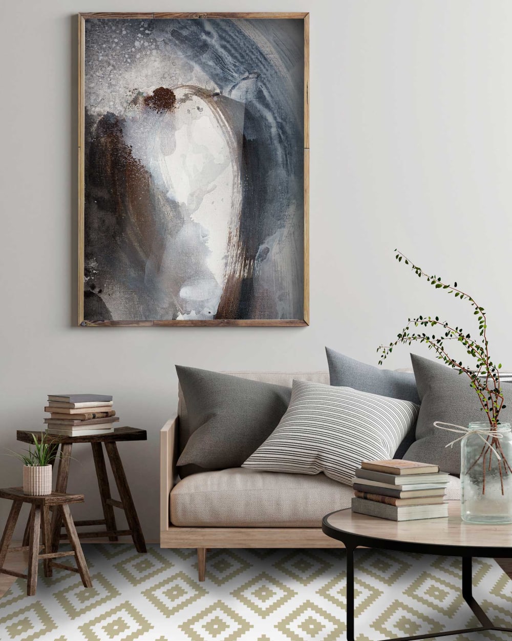 Tapis vinyle carrés vert pastel 300x200cm