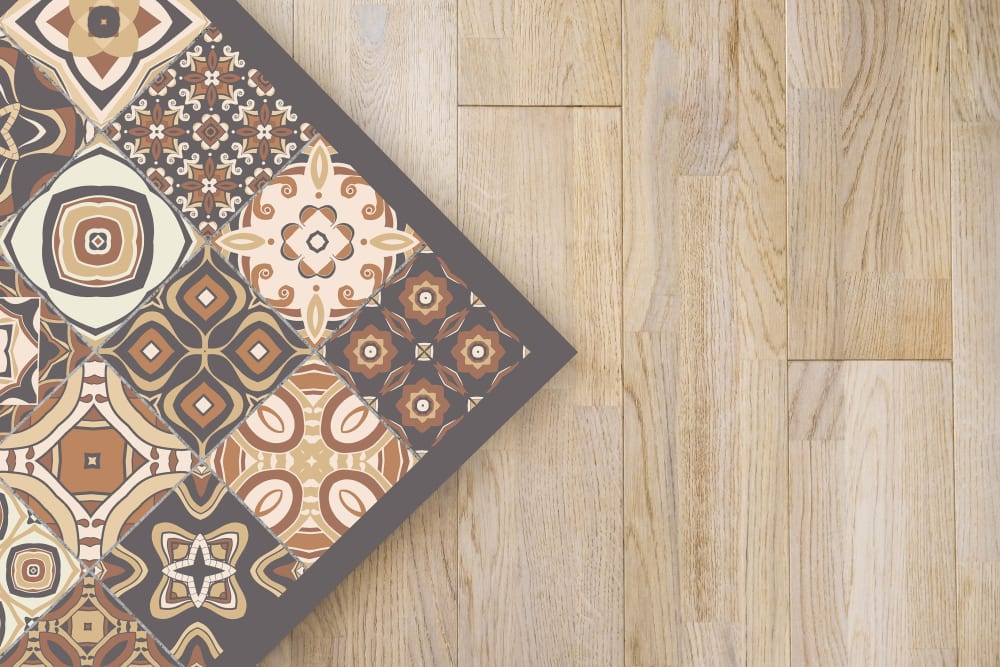 Tapis vinyle carreaux ciments marron 60x250cm — vue 4