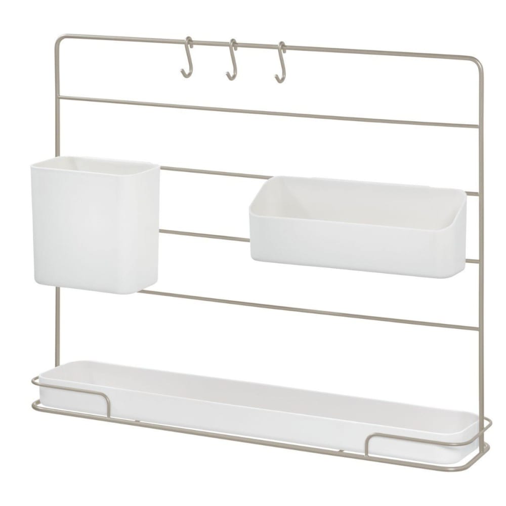 IDesign Organiseur pour ustensiles de cuisine - blanc - Pvc - Poly Chlorure De Vinyle