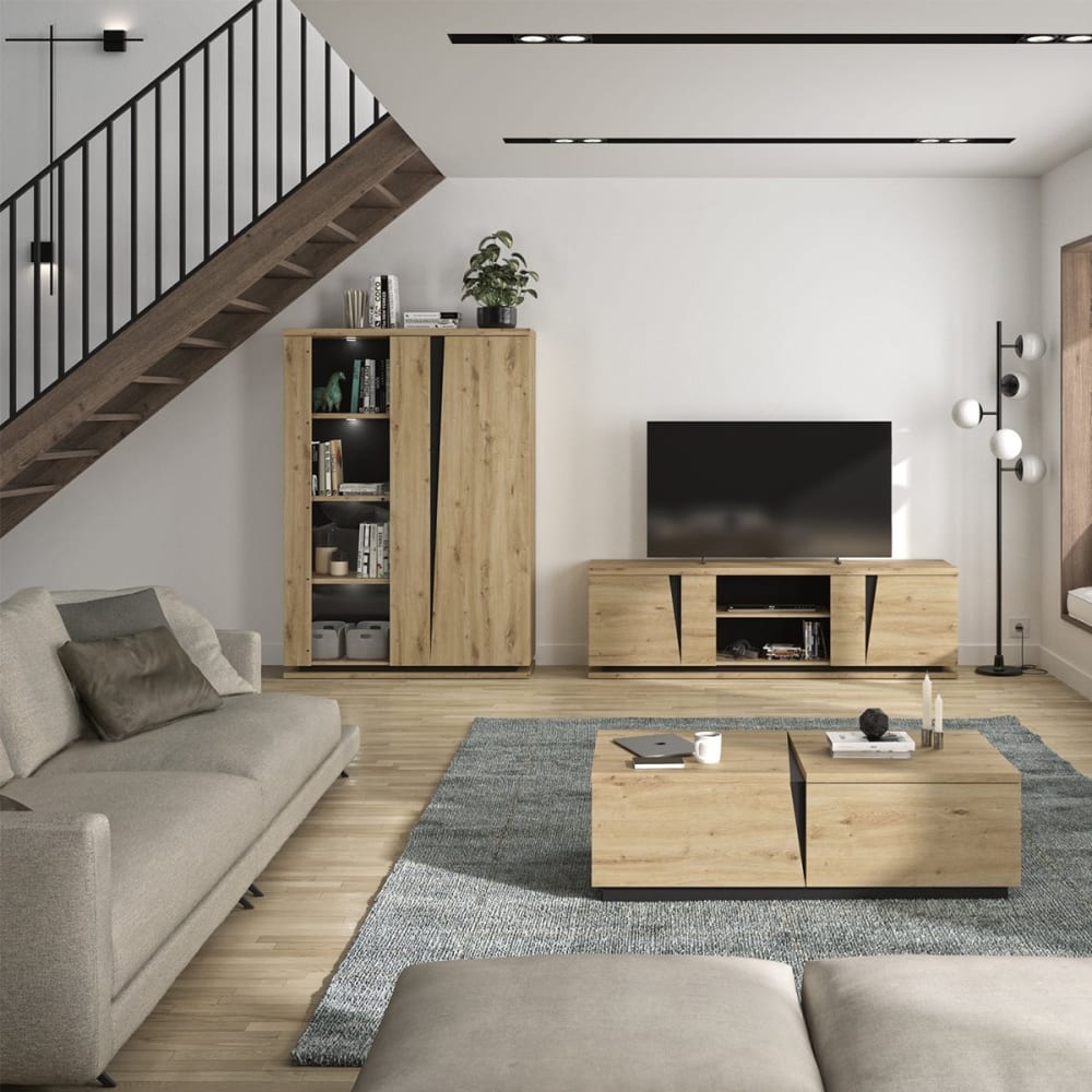 Vaisselier 2 portes en Bois Marron clair