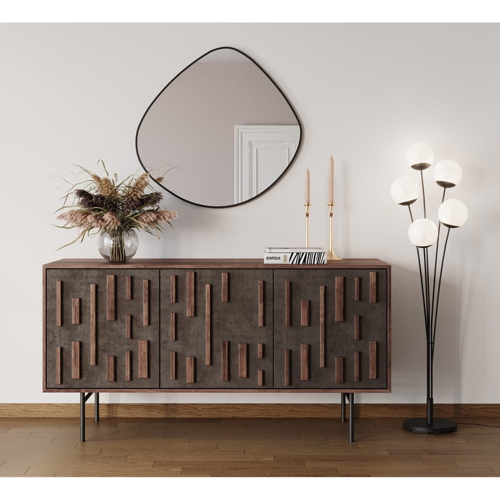 Spiegel mit Rahmen aus Stahl, schwarz, 71x71cm - Maisons Du Monde