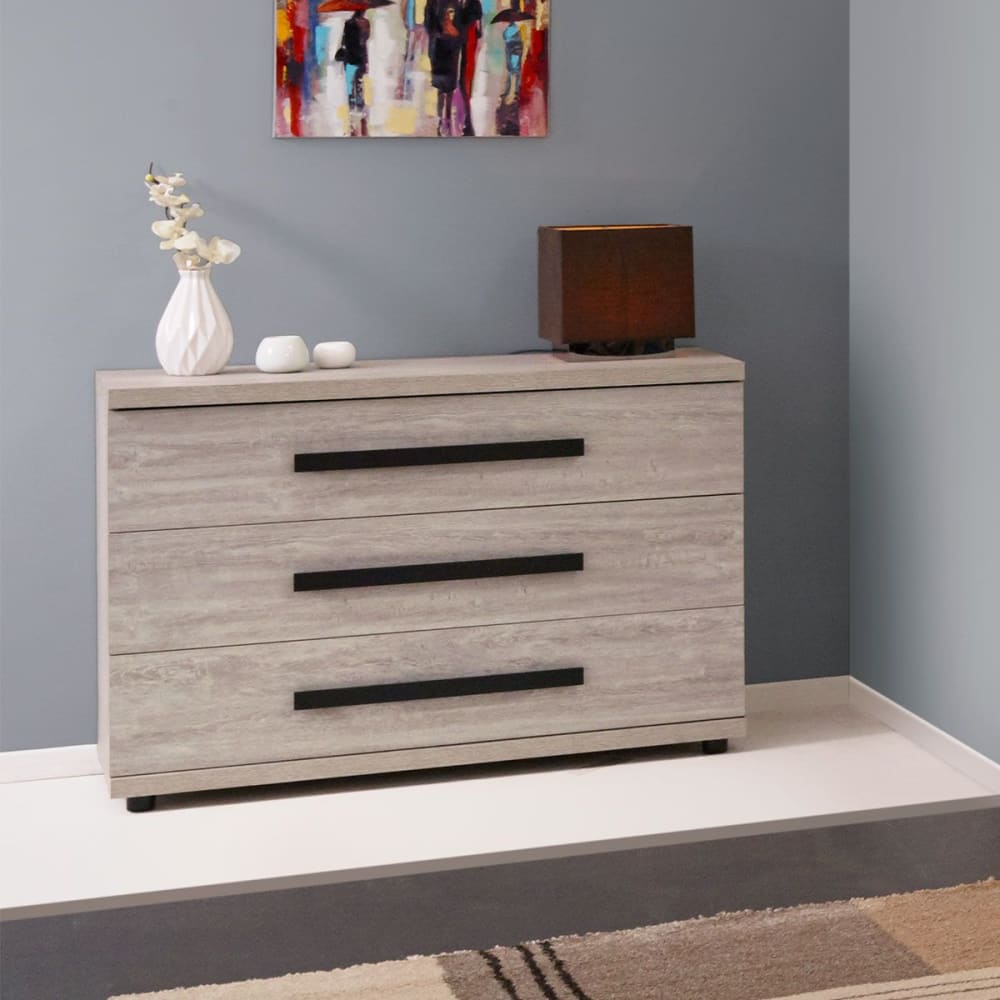 Commode 3 tiroirs effet bois grisé - Maisons du Monde