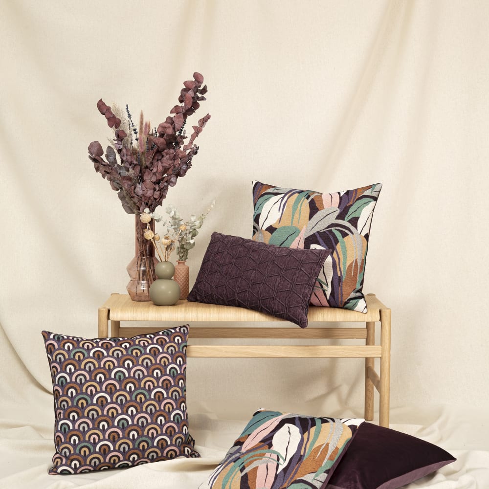 Housses de coussin jacquard motif végétal multicolore 50x50 - lot de 2 - Maisons du Monde