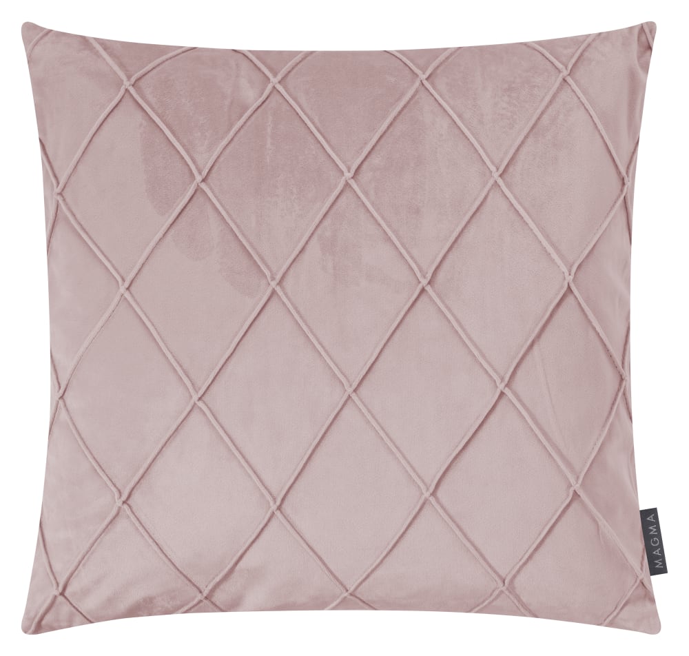 Housses de coussin velours relief pli cousu vieux rose 50x50-Lot de 2