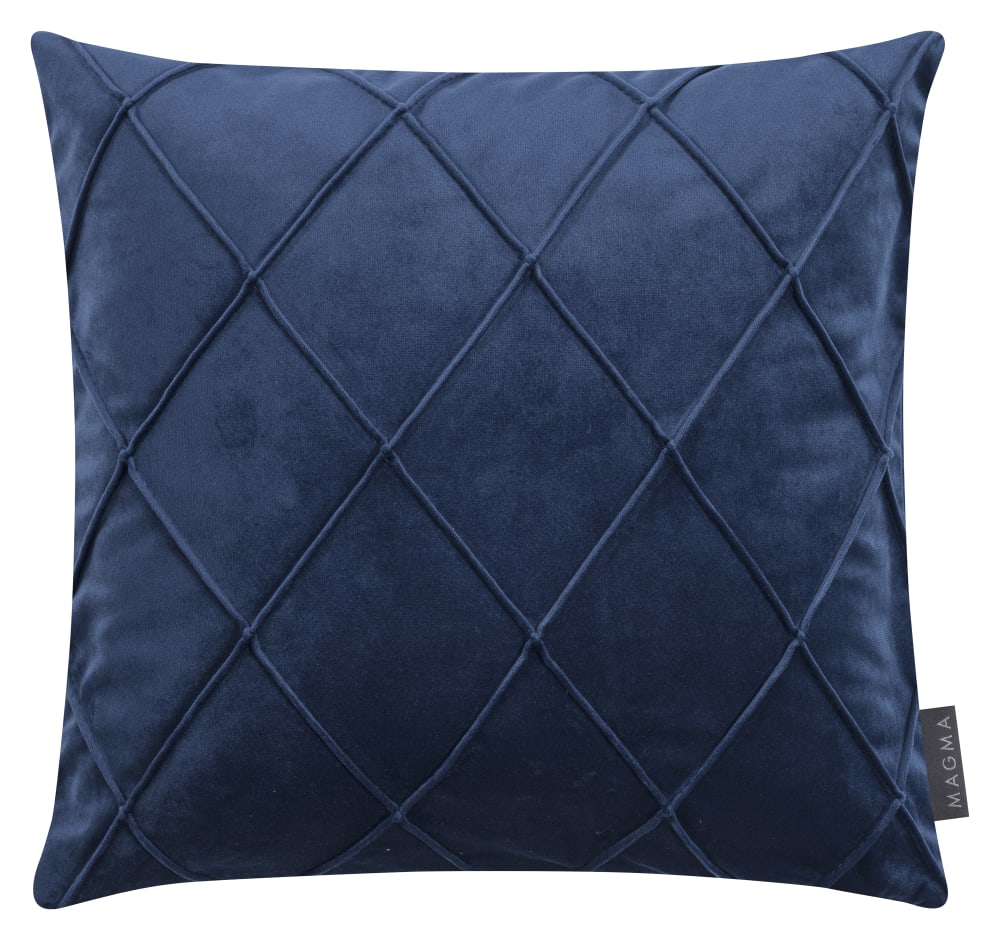 Housses de coussin velours relief pli cousu bleu 40x40-Lot de 2