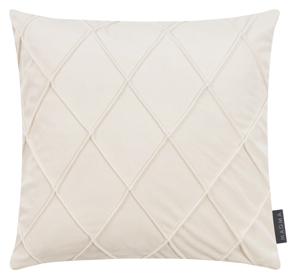 Housses de coussin velours relief pli cousu ivoire 40x40-Lot de 2