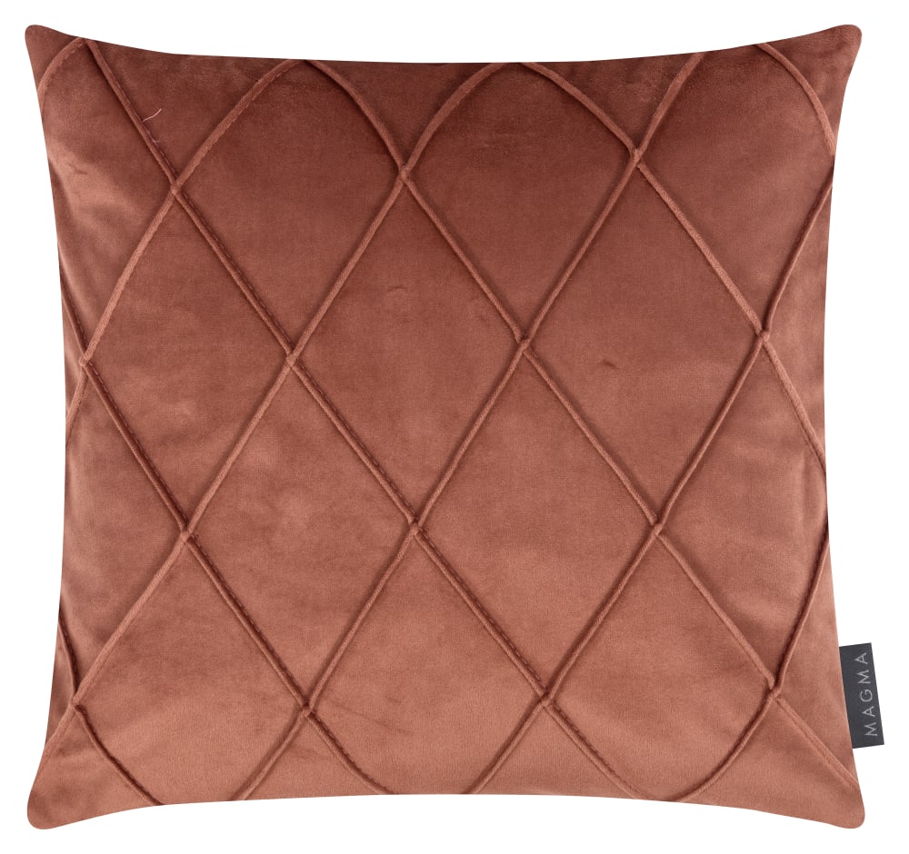 Housses de coussin velours relief pli cousu terracotta 40x40-lot de 2