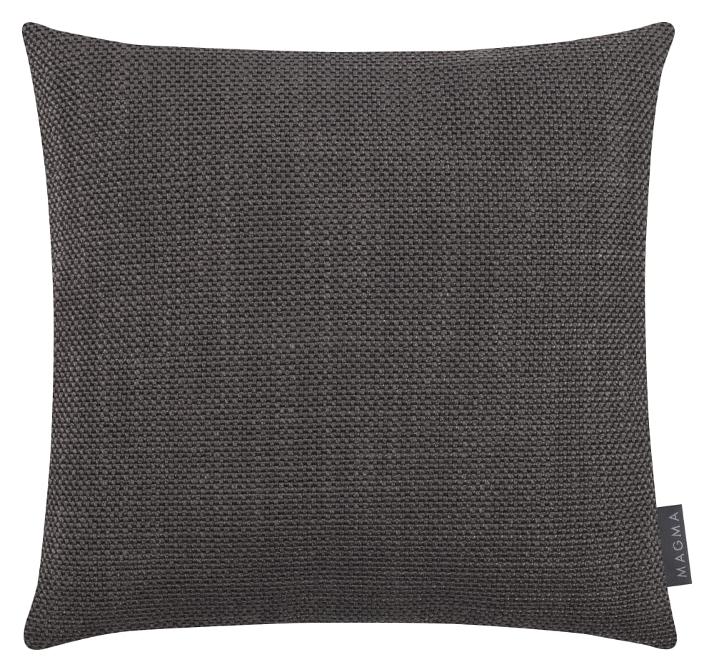 Housses de coussin jacquard uni anthracite 40x40 - Lot de 2