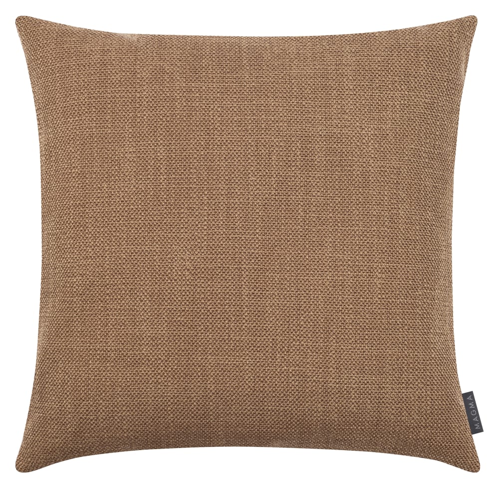 Housse de coussin jacquard uni caramel 60x60