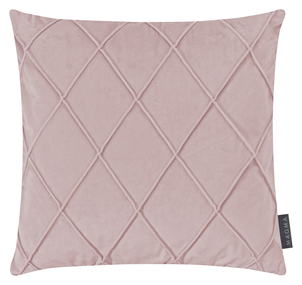 Housses de coussin velours relief pli cousu vieux rose 40x40-Lot de 2
