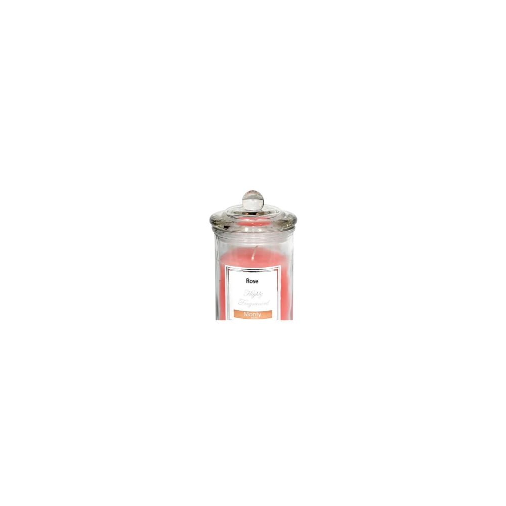 Bougie parfumée dans pot en verre rose 7,5x14cm - Maisons du Monde