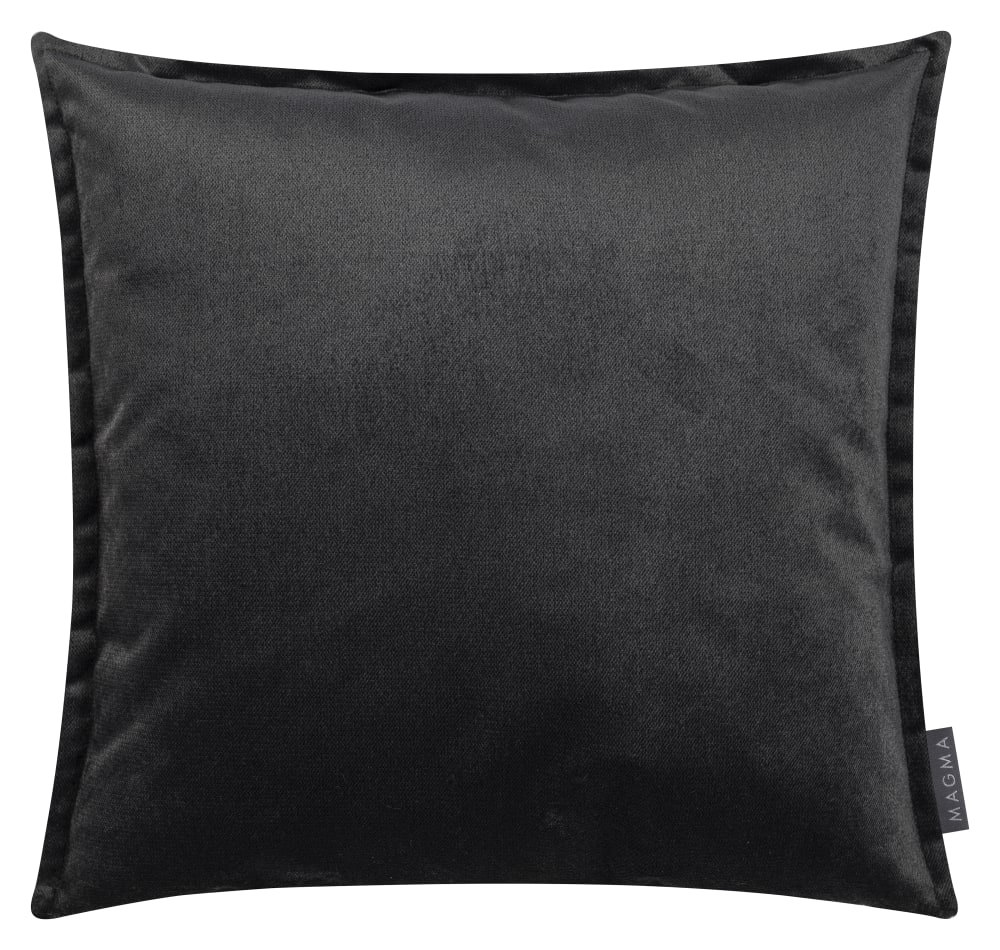 Housses de coussin velours avec volant piqué anthracite 45x45-Lot de 2