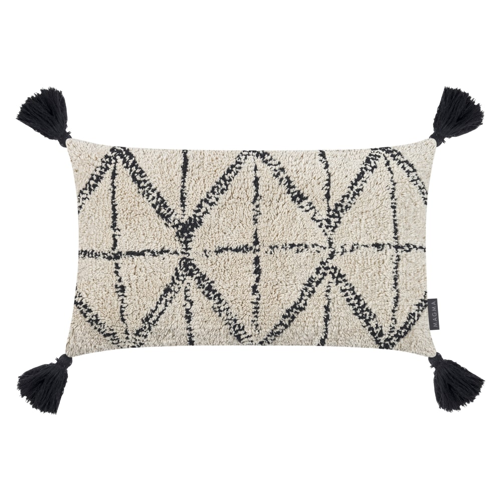 Magma Housse de coussin coton imitation laine inspiration berbère 35x60 style inspirations d'ailleurs Beige