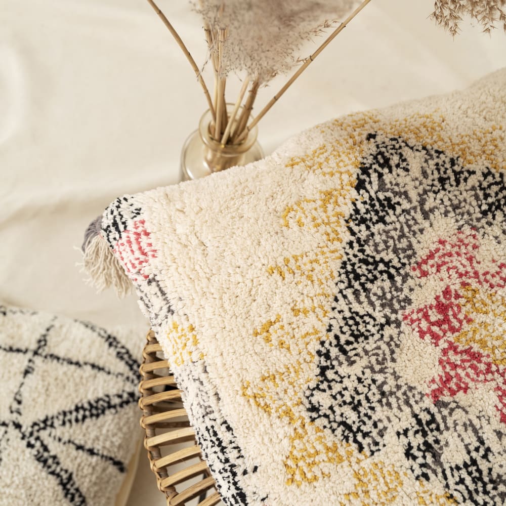 Housse de coussin coton imitation laine inspiration berbère 35x60 - Maisons du Monde