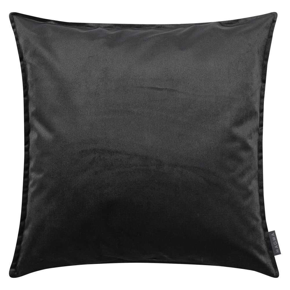 Magma Housse de coussin velours avec volant piqué anthracite 60x60 style classique chic Gris Pes - Polyester