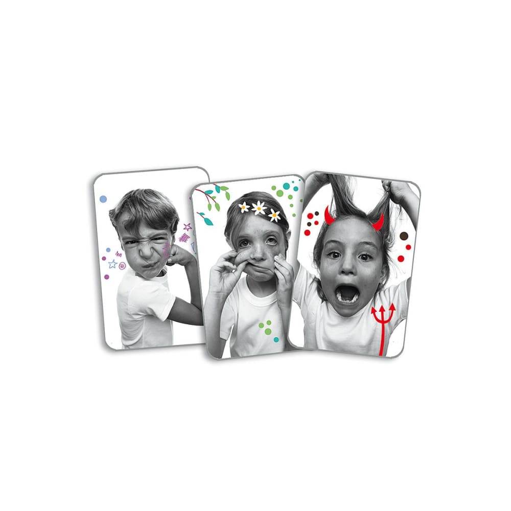 Djeco Jeu de cartes grimaces style contemporain Multicolore Bois - 12x3x16cm