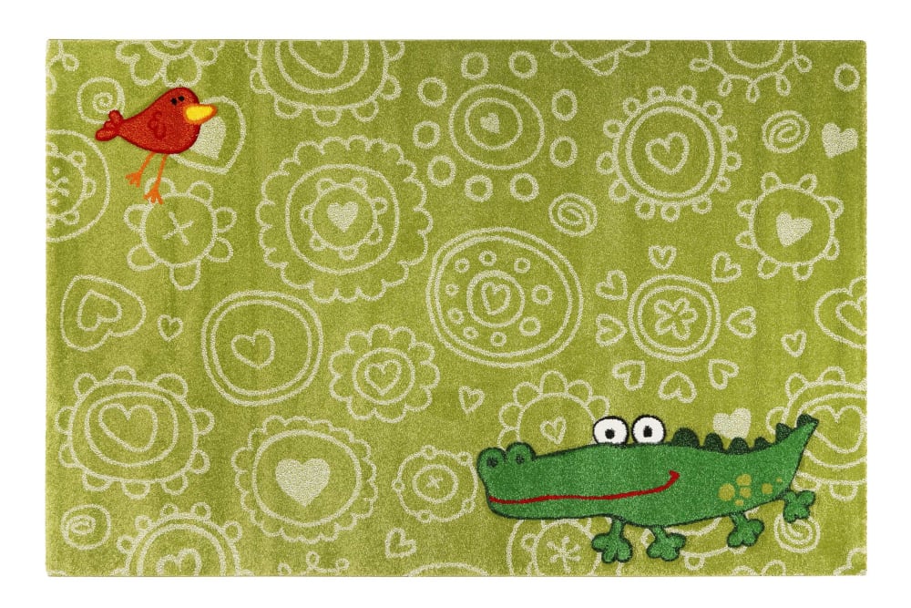 SIGIKID Dekorativer Kinderteppich grün mit Krokodil Motiv pflegeleicht 120x170 style modern Öko-Tex Zertifikat Pvc - Polyvinlychlorid Kinder
