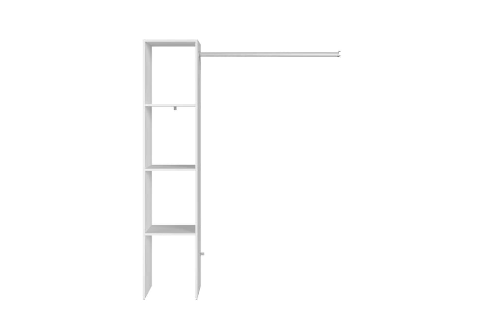 Dressing blanc étagères, penderie 138 x 40 x 180 cm