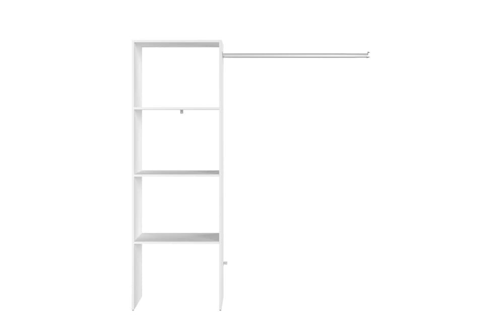 Vestidor de diseño y practico 3 estantes + 1 armario blanco - Maisons du Monde