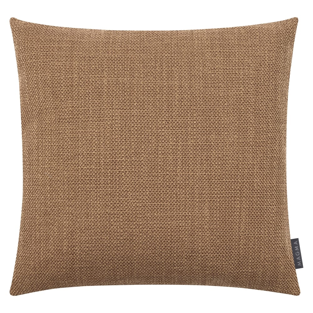 Magma Housse de coussin jacquard uni caramel 50x50 style classique chic Jaune Pes - Polyester