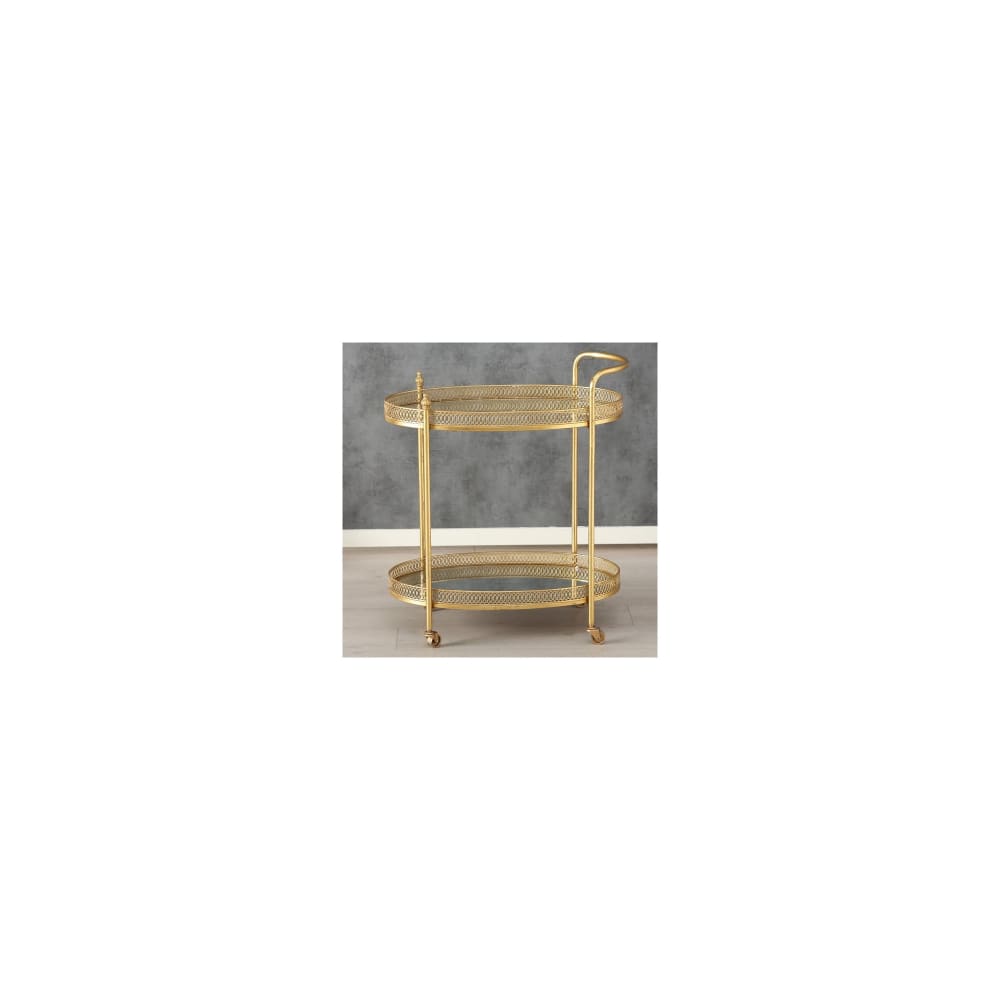 Desserte table apéritif salon en métal doré et plateaux miroirs - Maisons du Monde