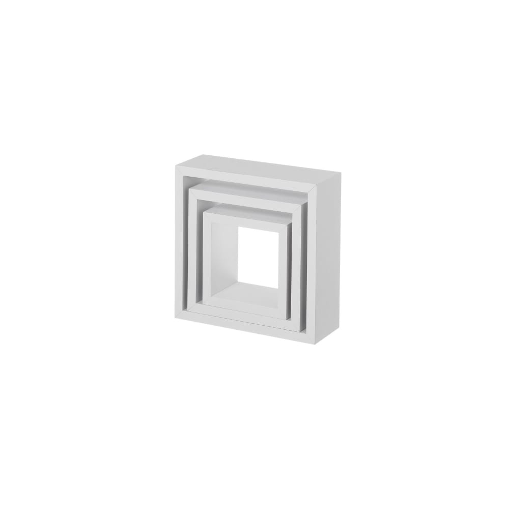 Set de 3 étagères murales en bois MDF blanc - 25x25x9cm - Maisons du Monde