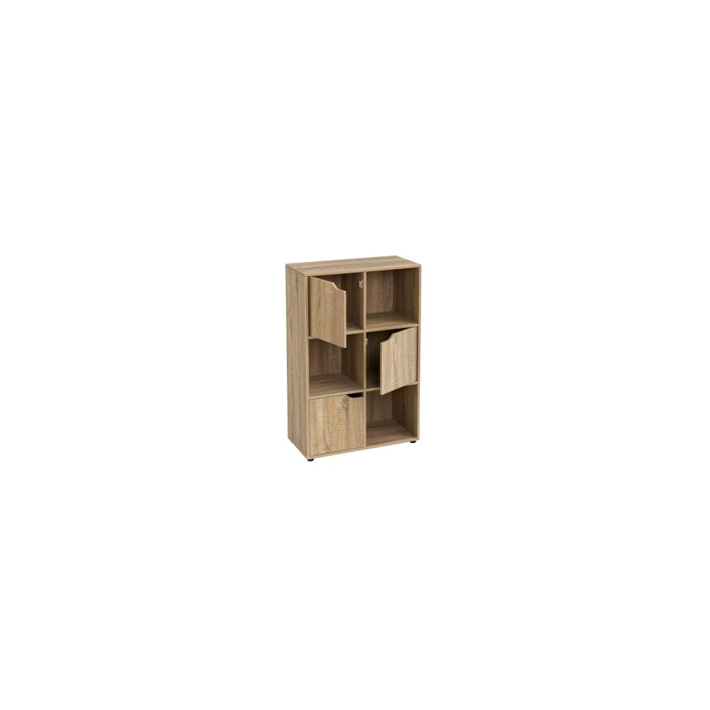 Étagère basse en bois MDF 6 casiers 3 portes