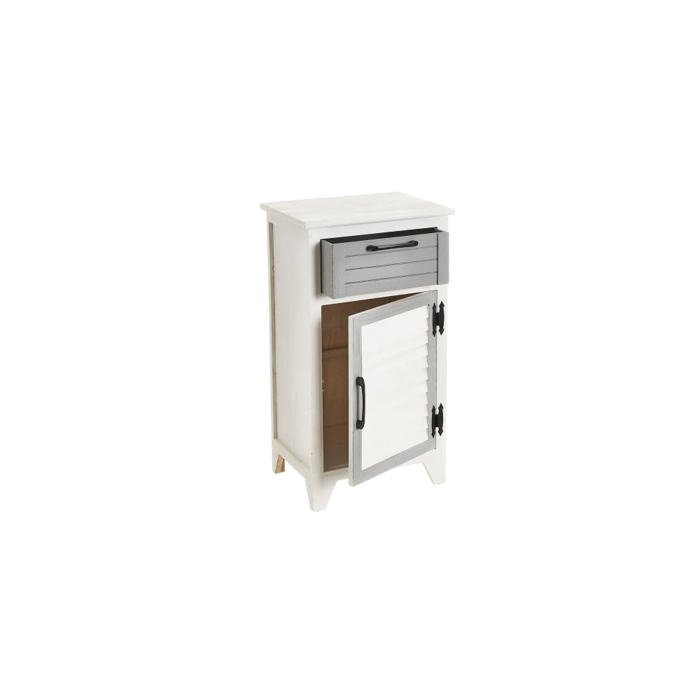 Table de chevet bois blanc et gris cérusé - 40x29x74cm - Maisons du Monde
