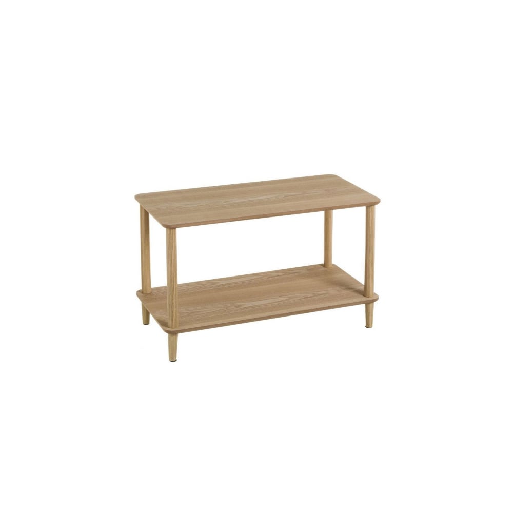 Wadiga Table basse 2 plateaux bois pin et MDF style contemporain Marron Bois - 80x47x40cm