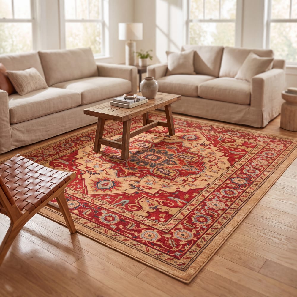 Safavieh Tapis traditionnel en polypropylène rouge/beige, 122 x 170 cm style vintage - Pp - Polypropylène
