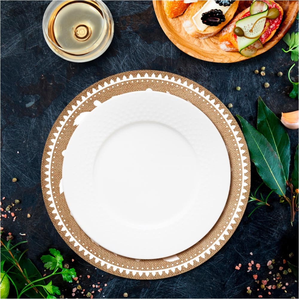 Set de table rond en toile de jute D38 - Maisons du Monde