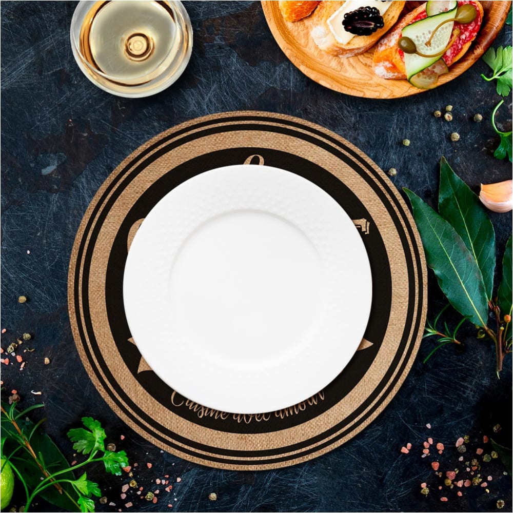 Set de table rond en toile de jute D38 - Maisons du Monde