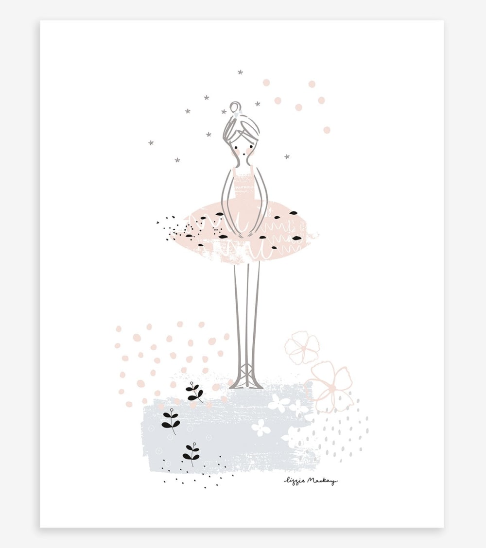 Lilipinso - Affiche danseuse en Papier Rose