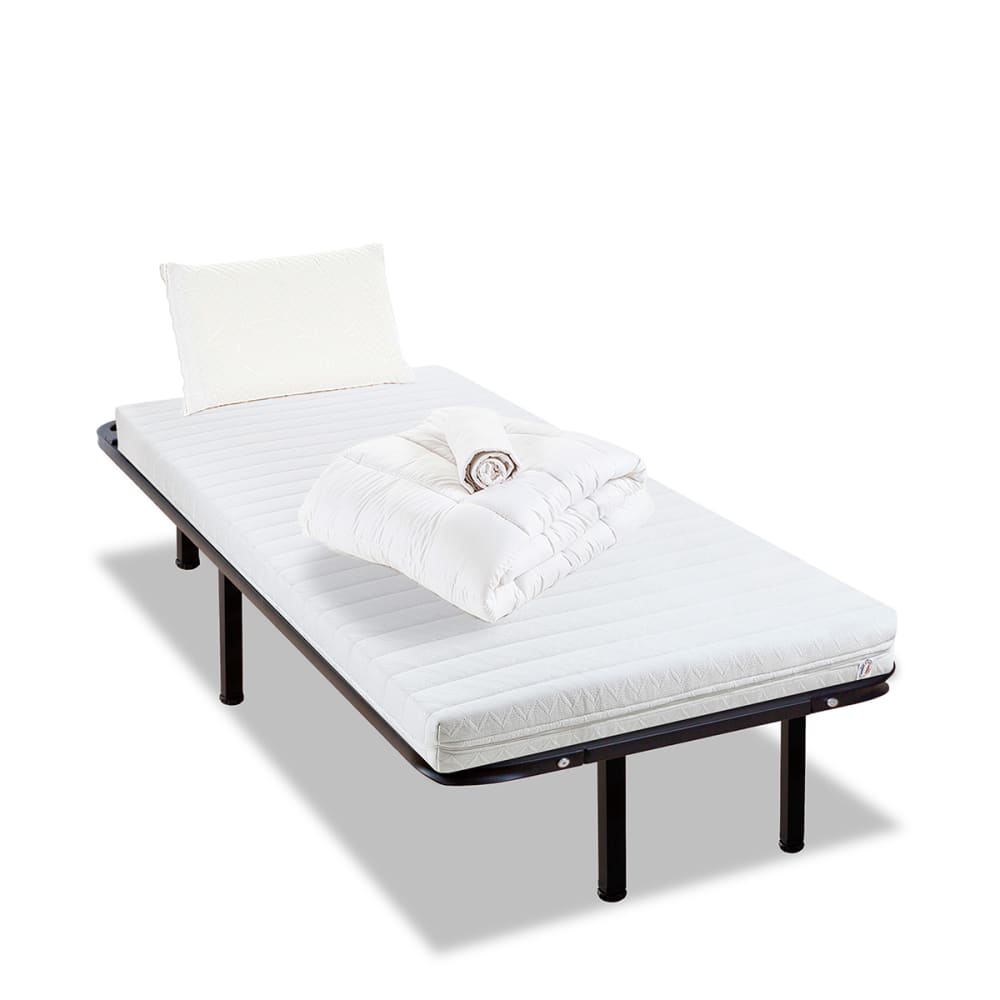 Prêt à dormir matelas mousse h12 sommier métal 90x190 Prêt à dormir matelas mousse h12 sommier métal 90x190