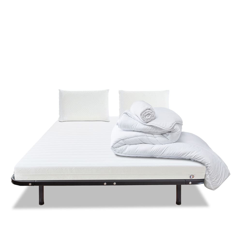 Prêt à dormir matelas mousse h12 sommier métal 140x200 Prêt à dormir matelas mousse h12 sommier métal 140x200