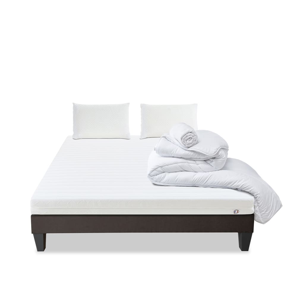 Prêt à dormir matelas mousse h12 sommier bois 140x200 Prêt à dormir matelas mousse h12 sommier bois 140x200