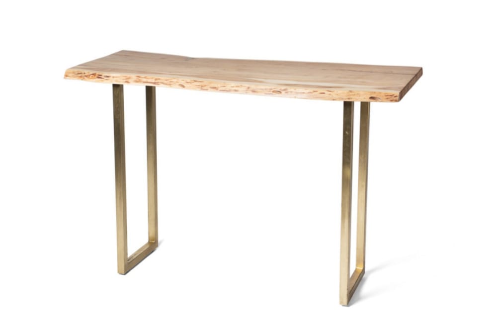Stehtisch Akazienholz mit Messingbeinen - Maisons Du Monde