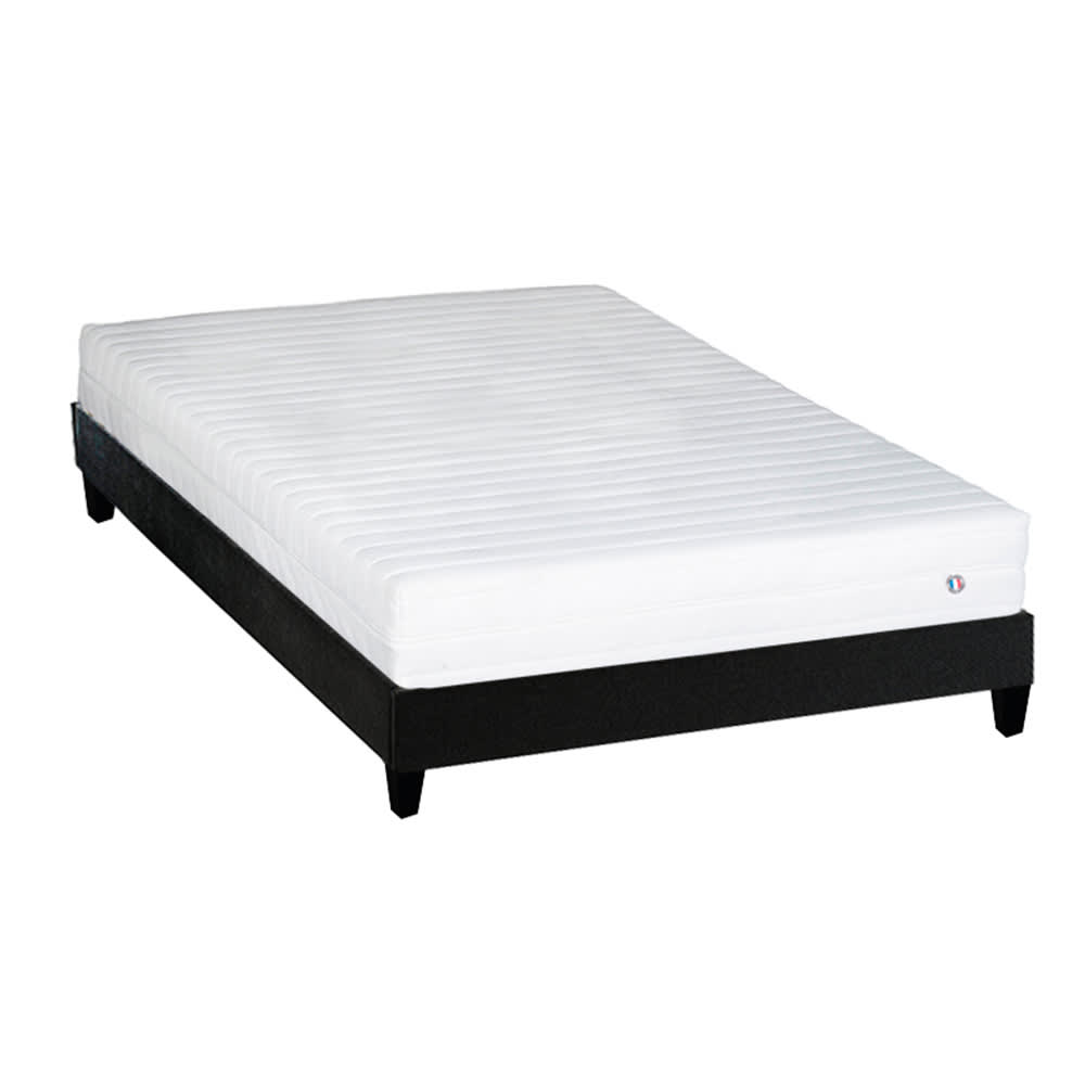 Ensemble egio 140x200 cm matelas latex like + sommier bois ferme