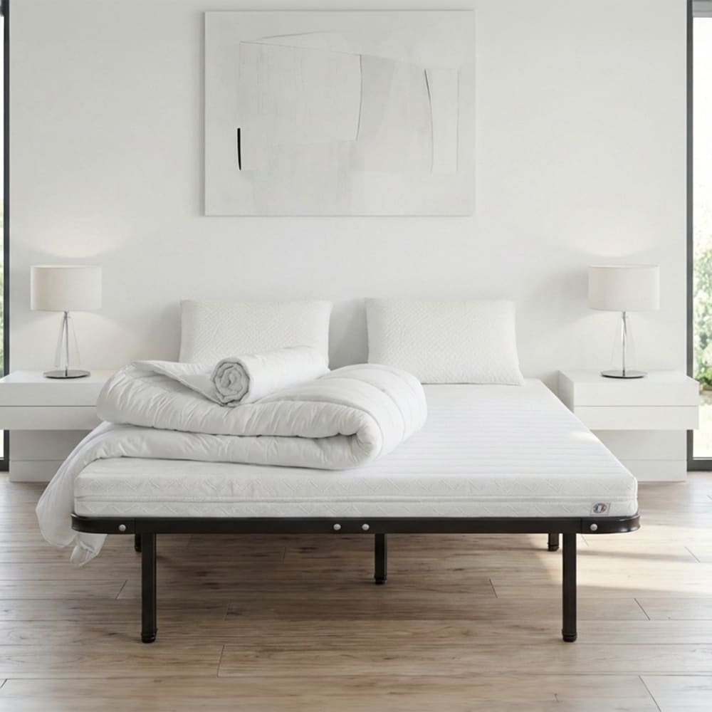 Prêt à dormir matelas mousse h12 sommier métal 180x200 Prêt à dormir matelas mousse h12 sommier métal 180x200
