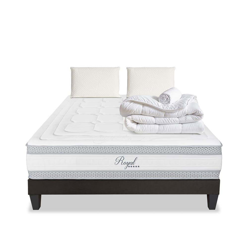 Prêt à dormir matelas mousse sommier bois 160x200